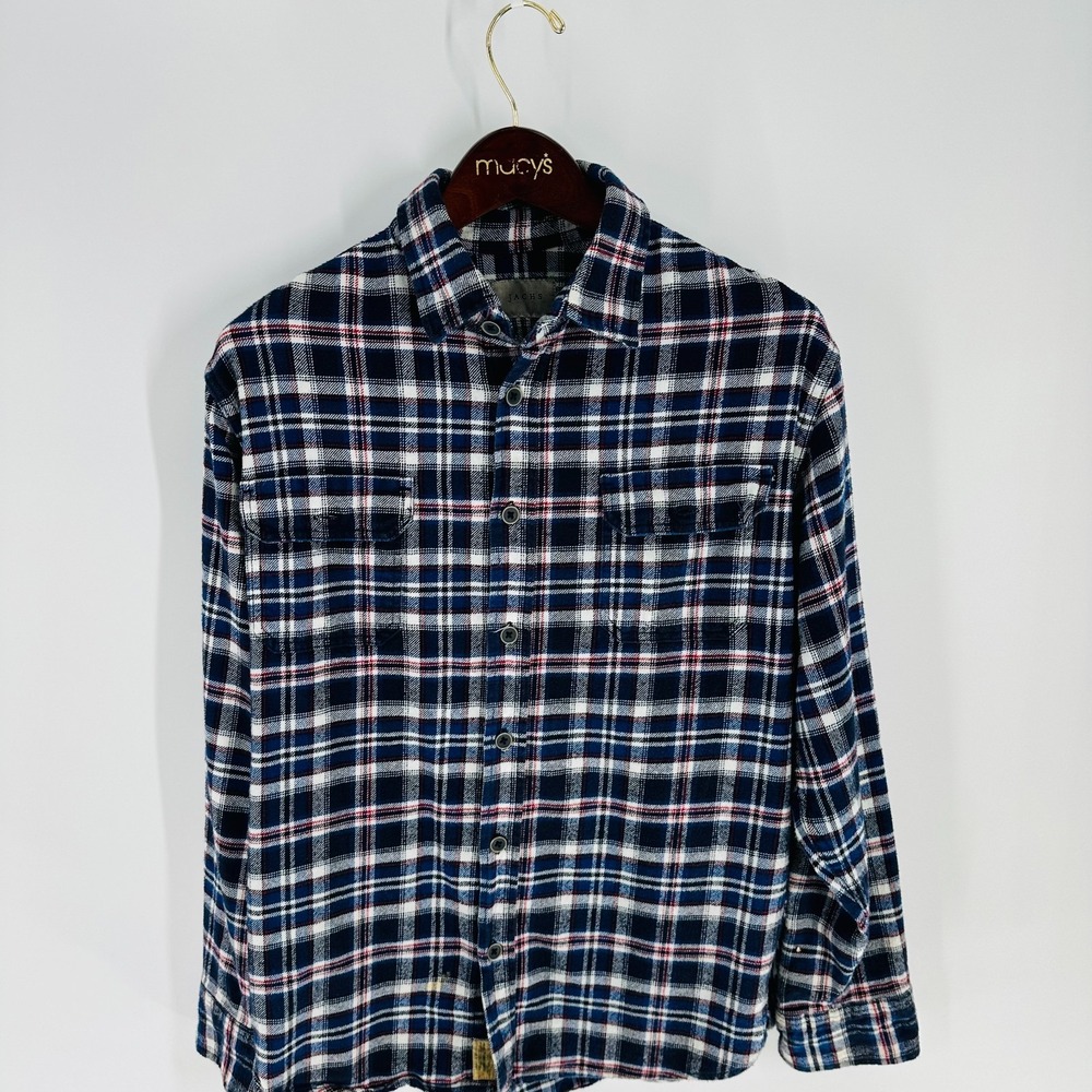 Jachs Flannel Plaid Western Pockets Classic Button-Up Shirt Multicolor Size M